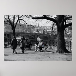 Praag - Mala Strana Uitzicht met Selectieve Kleur Poster