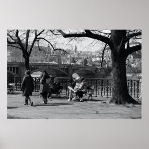 Praag - Mala Strana Uitzicht met Selectieve Kleur Poster