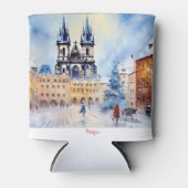 Praag nacht in Tsjechië Blikjeskoeler (Voorkant)