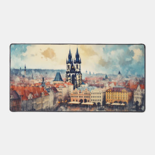 Praag nacht in Tsjechië Bureaumat