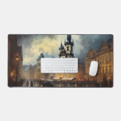 Praag nacht in Tsjechië Bureaumat (Keyboard & Muis)