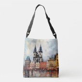 Praag nacht in Tsjechië Crossbody Tas (Achterkant)