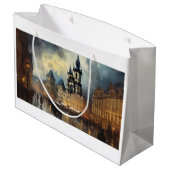 Praag nacht in Tsjechië Groot Cadeauzakje (Achterkant Gekanteld)