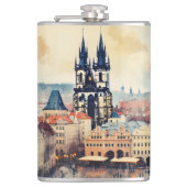 Praag nacht in Tsjechië Heupfles (Voorkant)