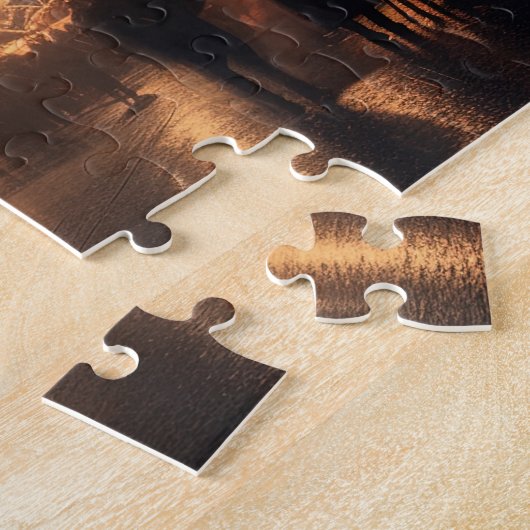 Praag nacht in Tsjechië Legpuzzel (Zijkant)