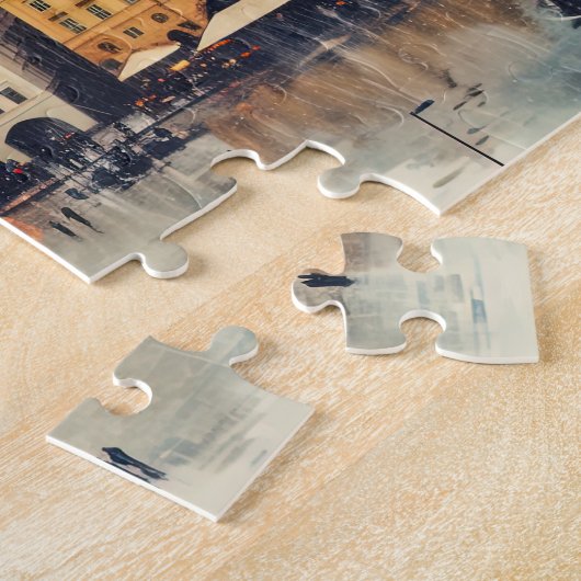 Praag nacht in Tsjechië Legpuzzel (Zijkant)