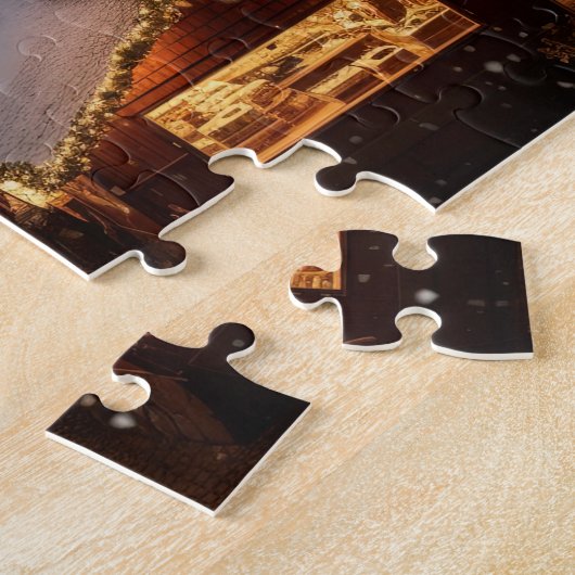 Praag nacht in Tsjechië Legpuzzel (Zijkant)