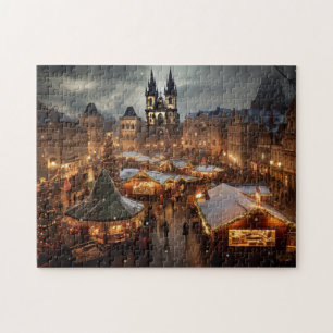 Praag nacht in Tsjechië Legpuzzel