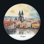 Praag nacht in Tsjechië Magneet<br><div class="desc">Praag schemering, schilderachtig middeleeuwse stad in Bohemen, Tsjechië.</div>