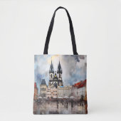 Praag nacht in Tsjechië Tote Bag (Voorkant)