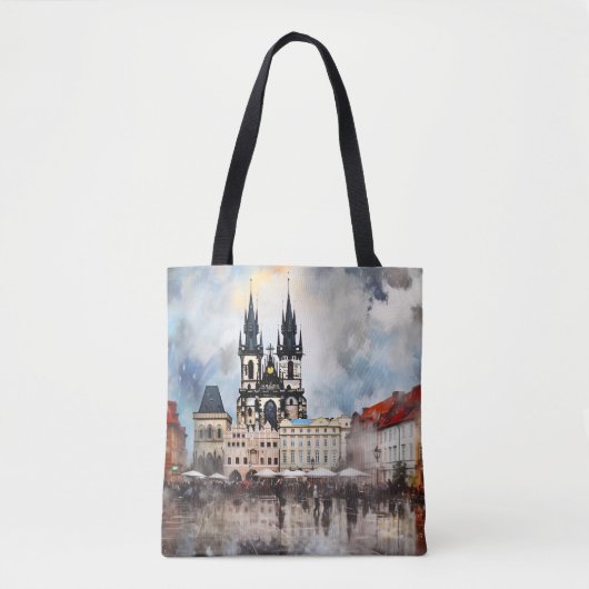 Praag nacht in Tsjechië Tote Bag (Voorkant)