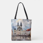 Praag nacht in Tsjechië Tote Bag (Achterkant)