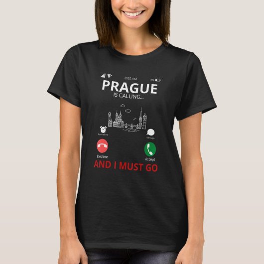 Praag noemt tsjechië Souvenir T-shirt (Voorkant)