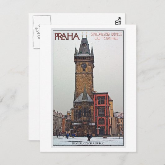 Praag - Old Town Hall Briefkaart (Voorkant / Achterkant)