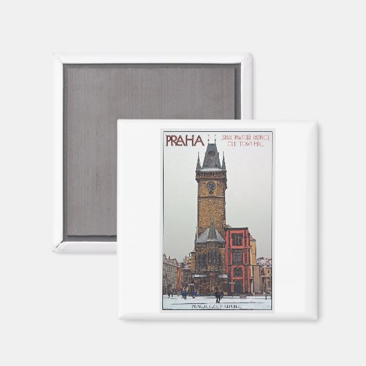 Praag - Old Town Hall Magneet (Voorkant / Achterkant)