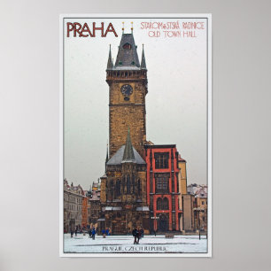 Praag - Old Town Hall Poster