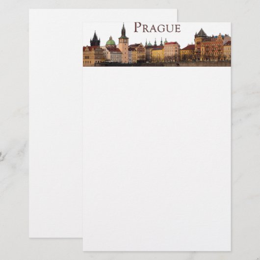 Praag: Old Town Skyline Briefpapier (Voorkant / Achterkant)