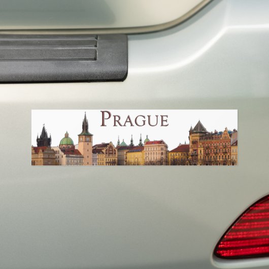 Praag: Old Town Skyline Bumpersticker (Op auto)