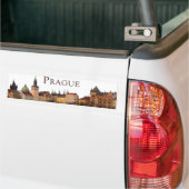 Praag: Old Town Skyline Bumpersticker (Op Truck)