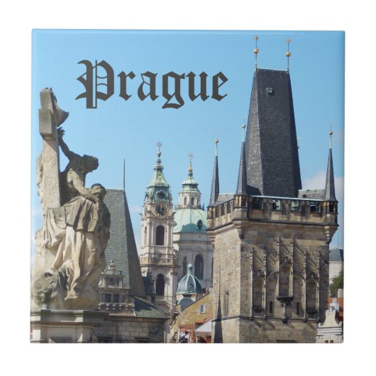 Praag, Old Town Square, Rooftops Tegeltje (Voorkant)