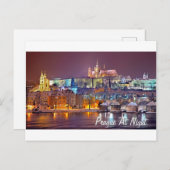Praag op het Briefkaart van de nacht (Voorkant / Achterkant)