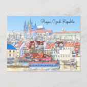 Praag op pastencaart briefkaart (Voorkant)