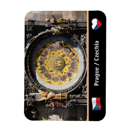Praag & Orloj - Astronomische klok /Tsjechisch Magneet (Verticaal)