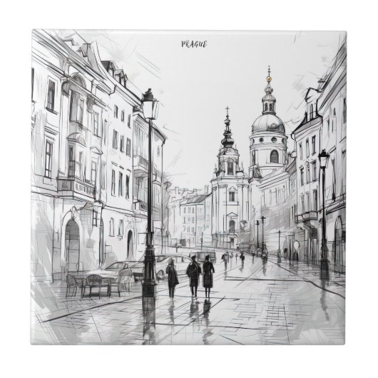 Praag oud tegeltje (Voorkant)