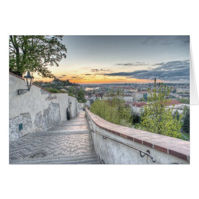 Praag - Oude Kasteeltrappen in de ochtend (Voorkant Horizontaal)