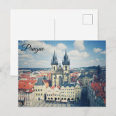 Praag oude stad plein briefkaart (Voorkant / Achterkant)
