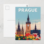 Praag Oude Stad Plein Reis Kunst Briefkaart (Voorkant / Achterkant)