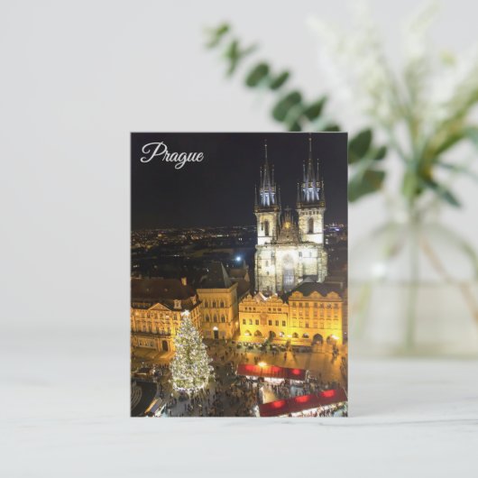 Praag oude stadsplein briefkaart (Staand voorkant)