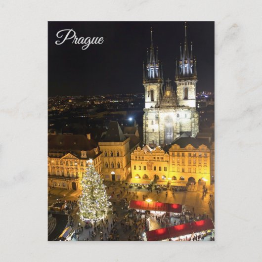 Praag oude stadsplein briefkaart (Voorkant)