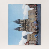 Praag. Oude stadsplein en Tyn Church. Legpuzzel (Verticaal)