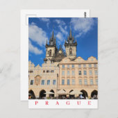 Praag Oude Stadsplein kerk uitzicht briefkaart (Voorkant / Achterkant)