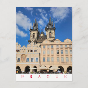 Praag Oude Stadsplein kerk uitzicht briefkaart