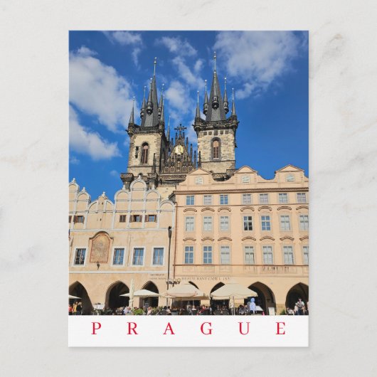 Praag Oude Stadsplein kerk uitzicht briefkaart (Voorkant)