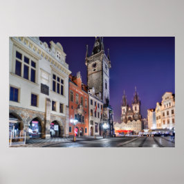 Praag Oude Stadsplein, klokkentoren Poster