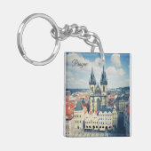 Praag oude stadsplein sleutelhanger (Voorkant Links)