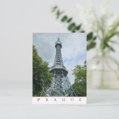 Praag Petrin toren uitzicht briefkaart (Staand voorkant)