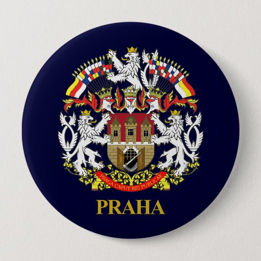 Praag (Praag) Ronde Button 4,0 Cm (Voorkant)