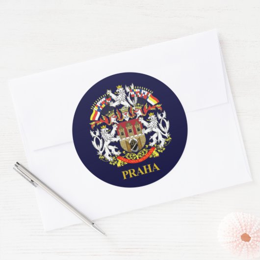 Praag (Praag) Ronde Sticker (Envelop)