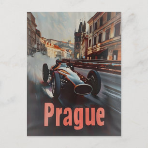Praag  raceauto briefkaart