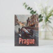 Praag  raceauto briefkaart (Staand voorkant)