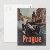 Praag  raceauto briefkaart (Voorkant / Achterkant)