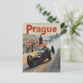 Praag  raceauto briefkaart (Staand voorkant)