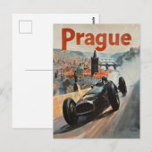 Praag  raceauto briefkaart (Voorkant / Achterkant)