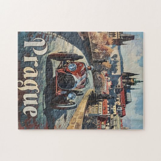 Praag  raceauto legpuzzel (Horizontaal)