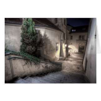 Praag - Radnicke trappen beneden 's nachts