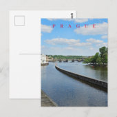 Praag rivier Vltava uitzicht briefkaart (Voorkant / Achterkant)